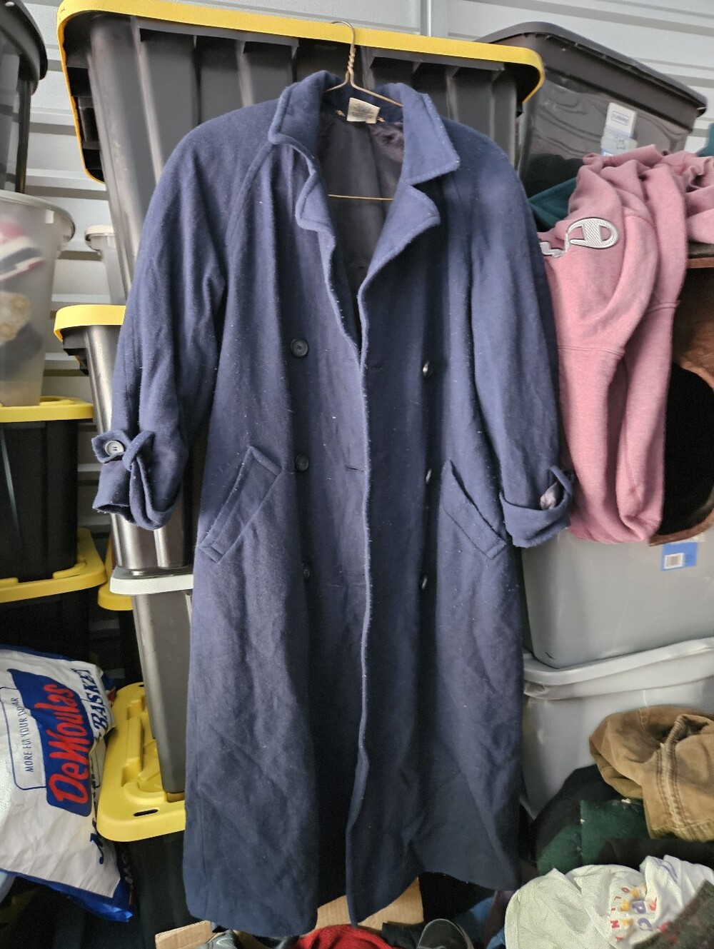 Alexon Blue Wool Blend  Double Breasted Peacoat Size 10 Vintage